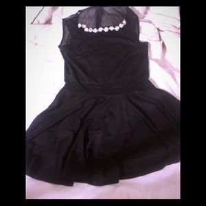 Little black dress with mesh cutout